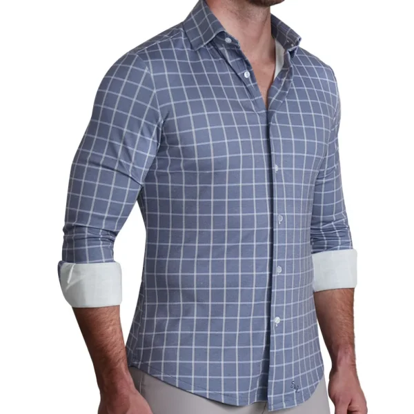 State and Liberty "The Davy" Navy, Light Blue, and Cream Casual Button Down | Casual Long Sleeves | Long Sleeve Button Downs