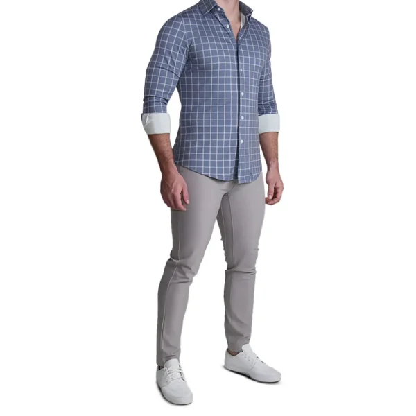 State and Liberty "The Davy" Navy, Light Blue, and Cream Casual Button Down | Casual Long Sleeves | Long Sleeve Button Downs