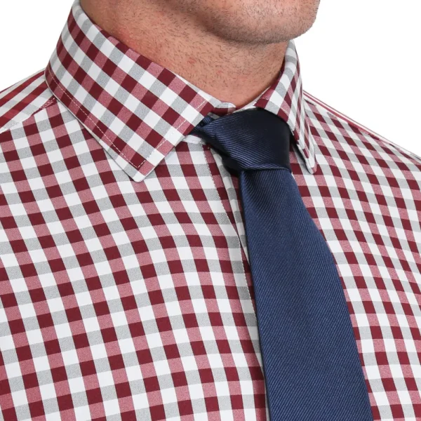 State and Liberty "The Dawson" Big Maroon and Grey Check | Dress Shirts