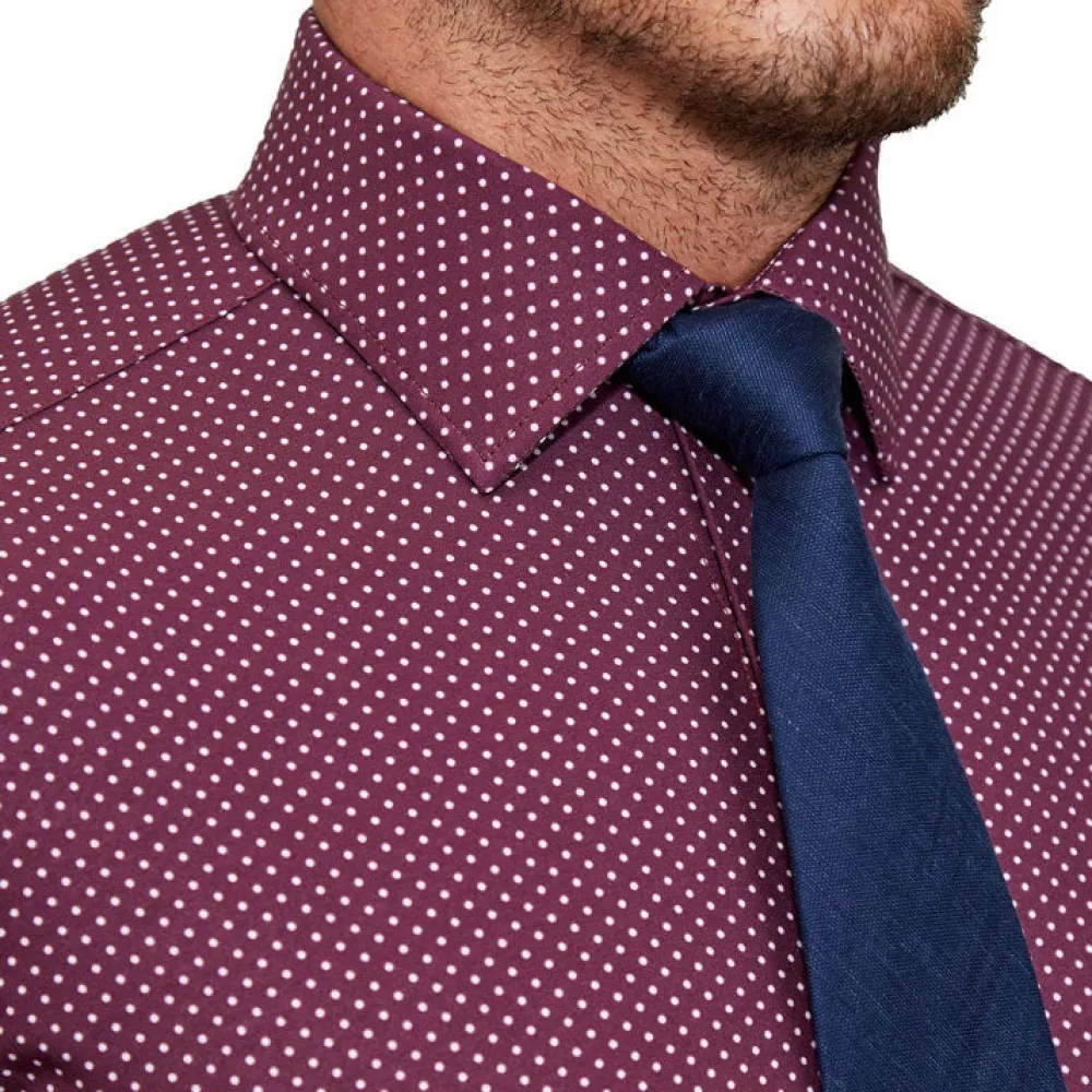 State and Liberty "The Digger" Maroon with White Dots | Dress Shirts
