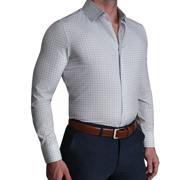 State and Liberty "The Dimitri" Blue Plaid With Orange Windowpane | Dress Shirts