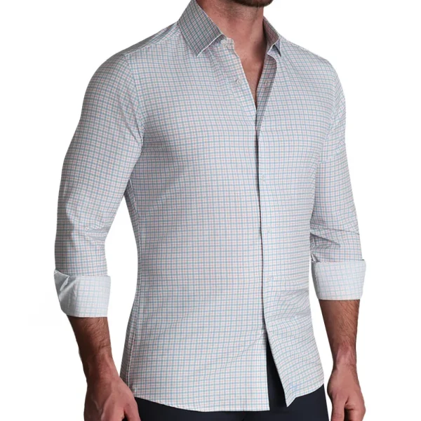 State and Liberty "The Dimitri" Blue Plaid With Orange Windowpane | Dress Shirts