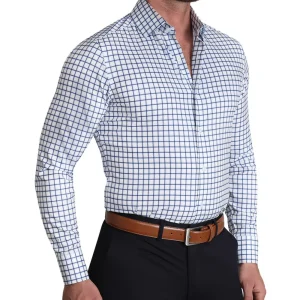 State and Liberty "The Elias" Light Navy Windowpane | Dress Shirts