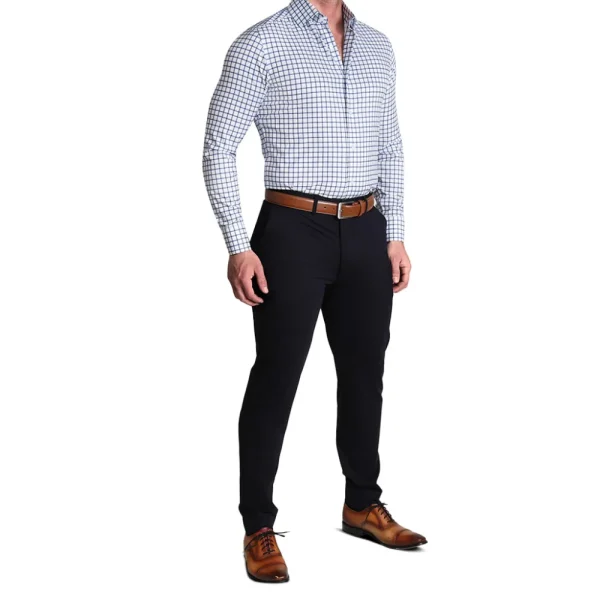 State and Liberty "The Elias" Light Navy Windowpane | Dress Shirts