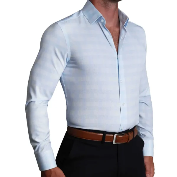 State and Liberty "The Flynn" Light Blue & White Plaid | Dress Shirts