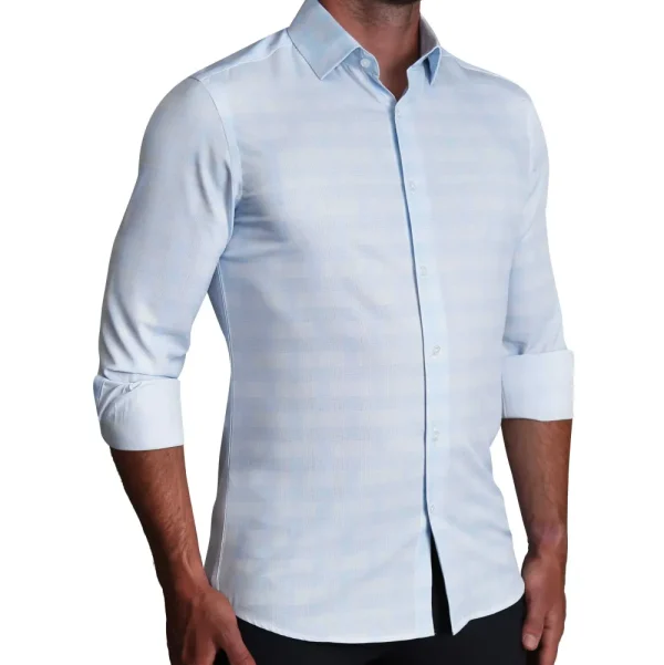 State and Liberty "The Flynn" Light Blue & White Plaid | Dress Shirts