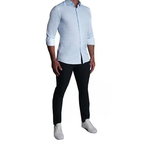 State and Liberty "The Flynn" Light Blue & White Plaid | Dress Shirts