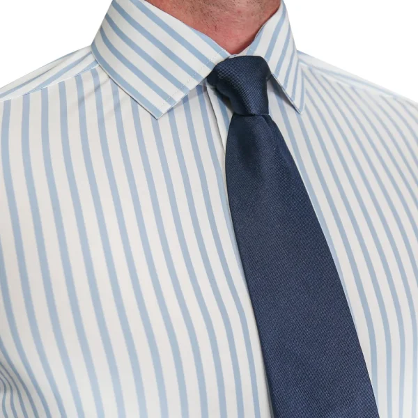 State and Liberty "The Francisco" Light Blue Mid-Stripe | Dress Shirts