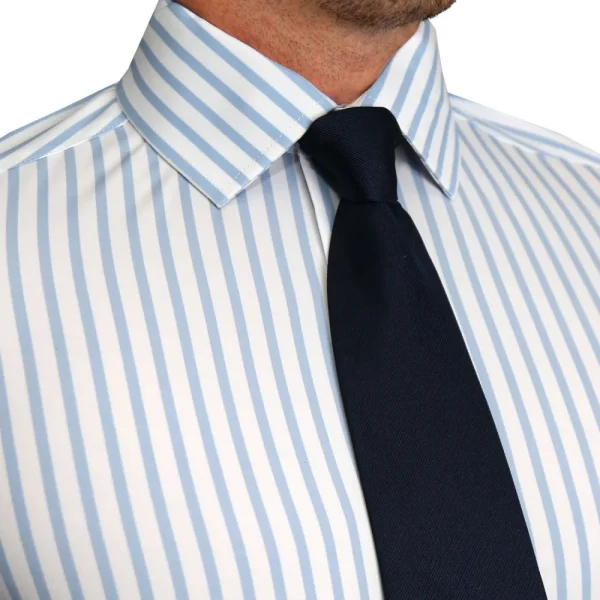 State and Liberty "The Francisco" Light Blue Mid-Stripe | Dress Shirts