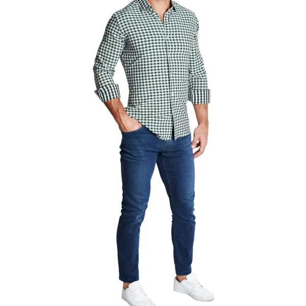 State and Liberty "The Fuller" Forest Green and Black Check | Dress Shirts