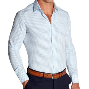 State and Liberty "The George" Light Blue Windowpane | Dress Shirts