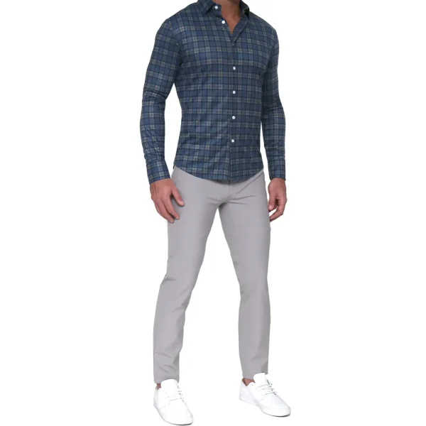 State and Liberty "The Gregory" Blue, Tan, & Teal Plaid Button Down | Casual Long Sleeves | Long Sleeve Button Downs