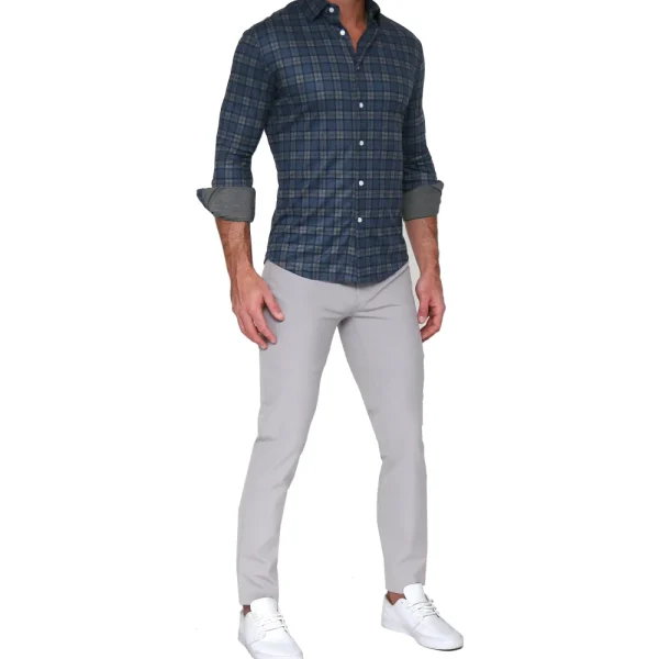 State and Liberty "The Gregory" Blue, Tan, & Teal Plaid Button Down | Casual Long Sleeves | Long Sleeve Button Downs