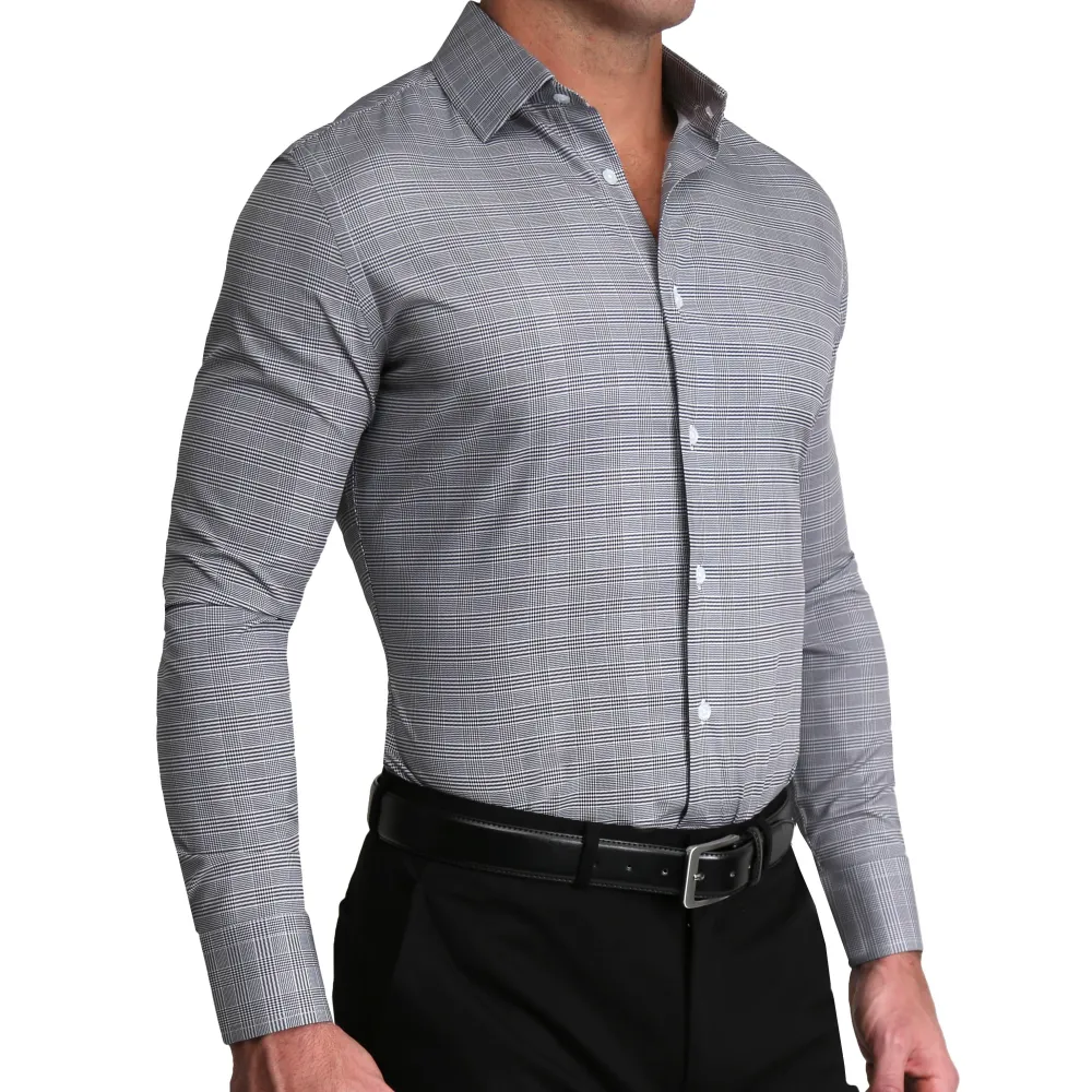 State and Liberty "The Gunnar" Grey and Black Plaid | Dress Shirts