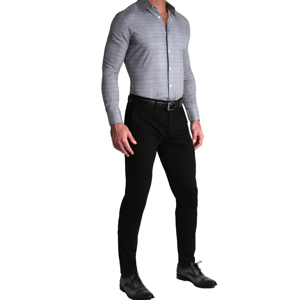 State and Liberty "The Gunnar" Grey and Black Plaid | Dress Shirts