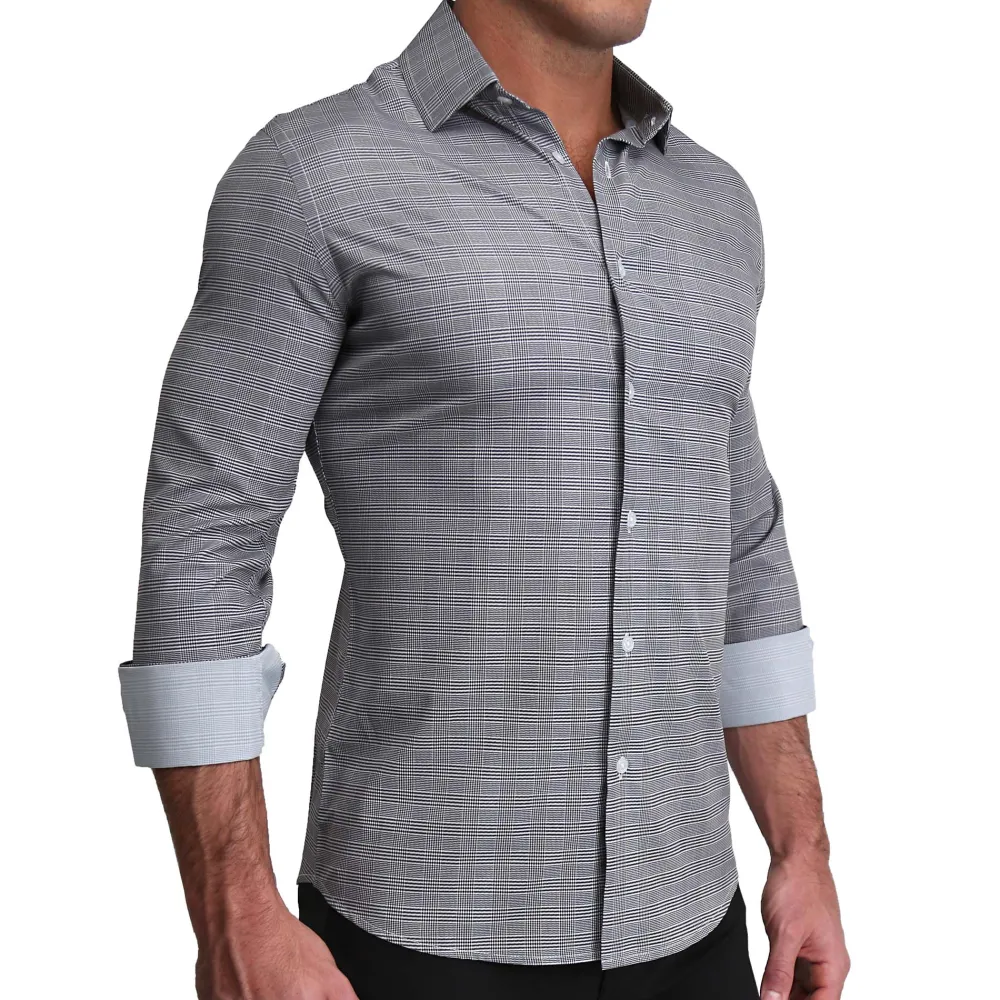 State and Liberty "The Gunnar" Grey and Black Plaid | Dress Shirts