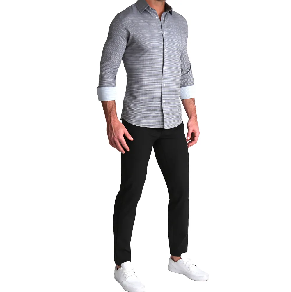 State and Liberty "The Gunnar" Grey and Black Plaid | Dress Shirts