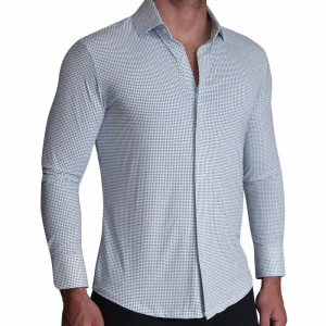 State and Liberty "The Guy" Sport Shirt - Navy & Light Blue Plus Print | Casual Long Sleeves | Long Sleeve Button Downs
