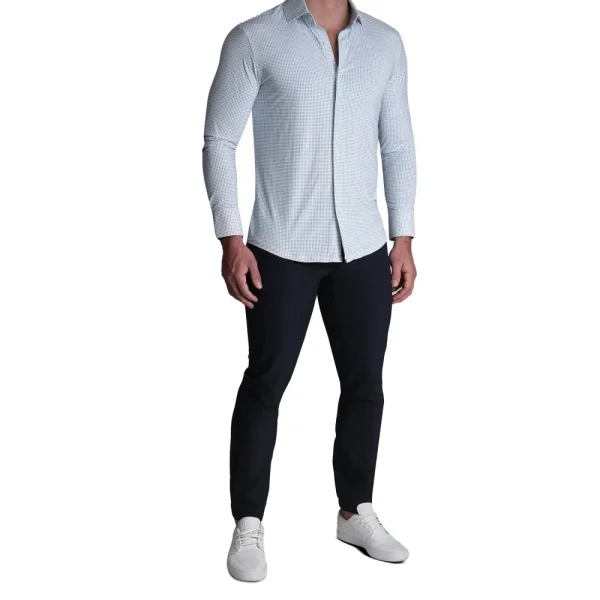 State and Liberty "The Guy" Sport Shirt - Navy & Light Blue Plus Print | Casual Long Sleeves | Long Sleeve Button Downs