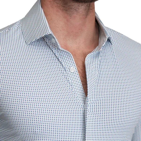 State and Liberty "The Guy" Sport Shirt - Navy & Light Blue Plus Print | Casual Long Sleeves | Long Sleeve Button Downs