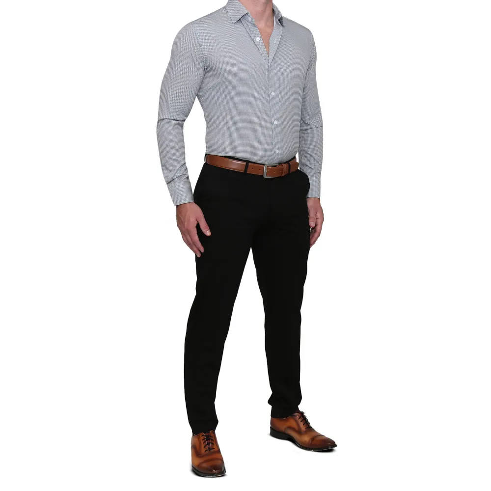 State and Liberty "The Harris" Grey Roped Windowpane | Dress Shirts