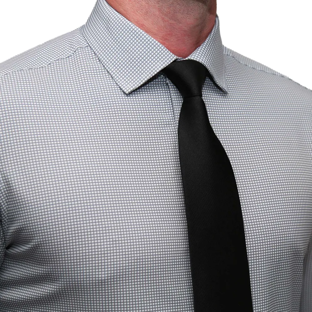 State and Liberty "The Harris" Grey Roped Windowpane | Dress Shirts
