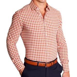 State and Liberty "The Harrison" Orange Big Check | Dress Shirts