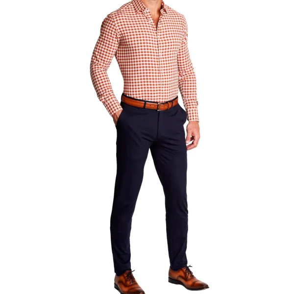 State and Liberty "The Harrison" Orange Big Check | Dress Shirts
