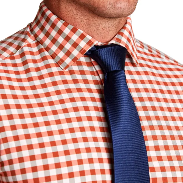 State and Liberty "The Harrison" Orange Big Check | Dress Shirts