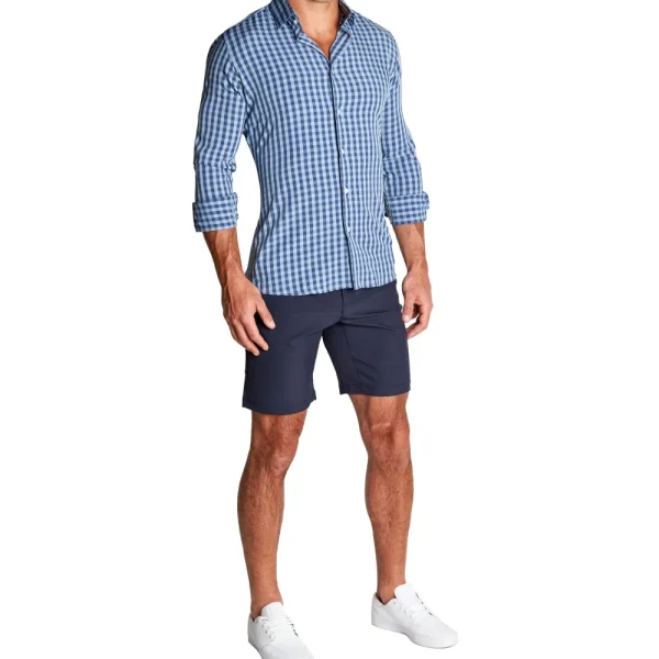 State and Liberty "The Henry" Steel Blue and Light Blue Big Gingham | Dress Shirts
