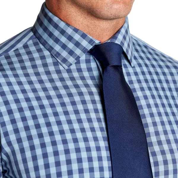 State and Liberty "The Henry" Steel Blue and Light Blue Big Gingham | Dress Shirts