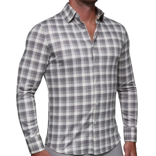 State and Liberty "The Holden" Grey Plaid Casual Button Down | Casual Long Sleeves | Long Sleeve Button Downs