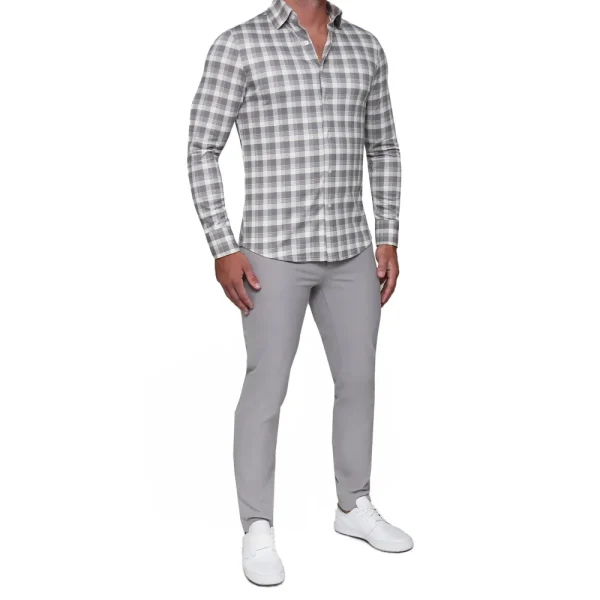 State and Liberty "The Holden" Grey Plaid Casual Button Down | Casual Long Sleeves | Long Sleeve Button Downs