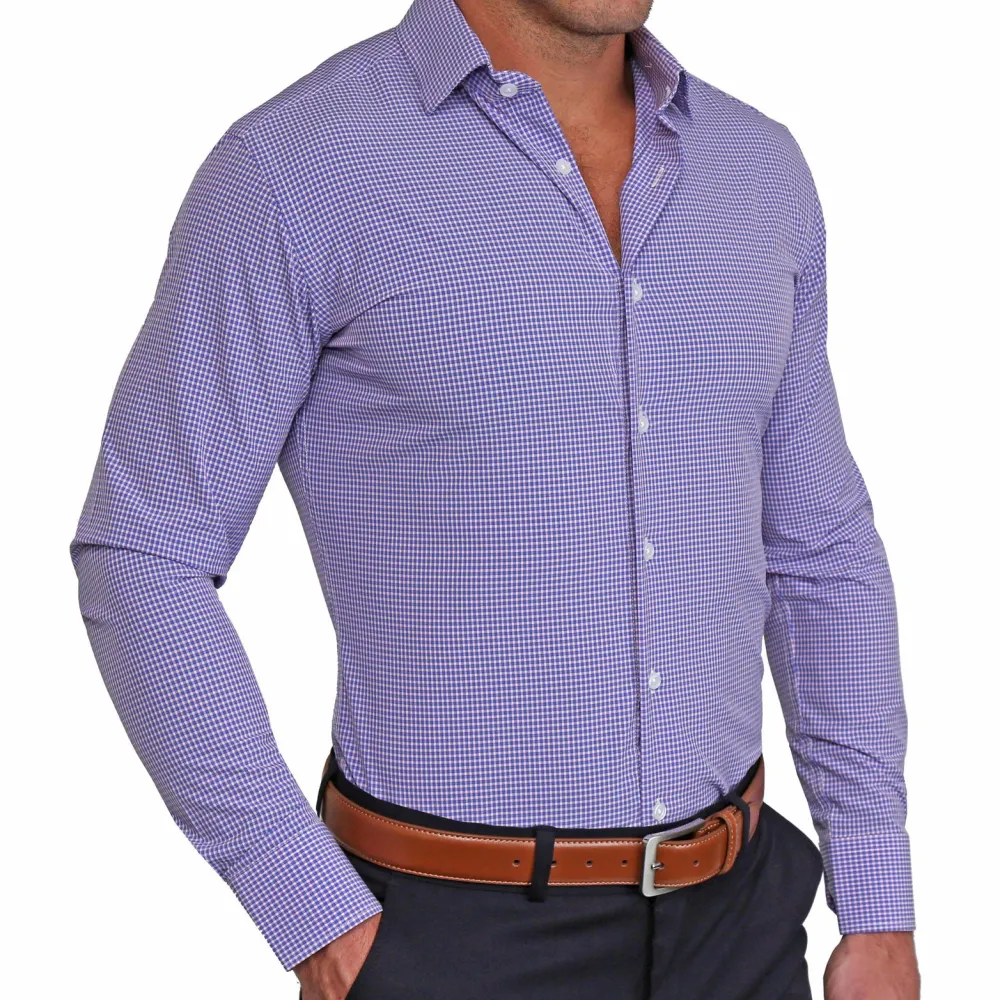 State and Liberty "The Hopkins" Navy and Pink Mini Check | Dress Shirts