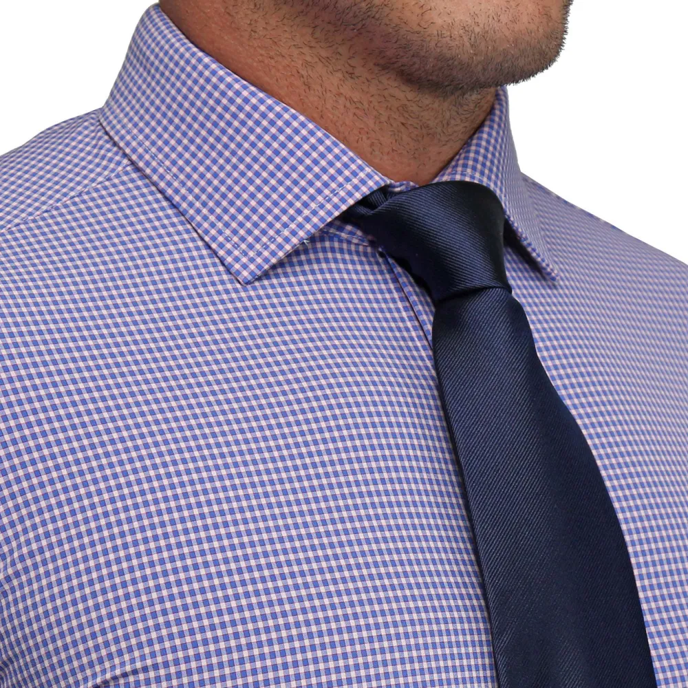 State and Liberty "The Hopkins" Navy and Pink Mini Check | Dress Shirts