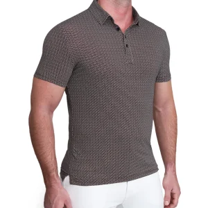 State and Liberty "The Horton" Brown with Abstract Oval | Short Sleeve Button Downs | Polos