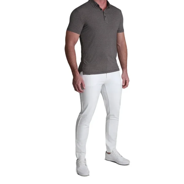 State and Liberty "The Horton" Brown with Abstract Oval | Short Sleeve Button Downs | Polos