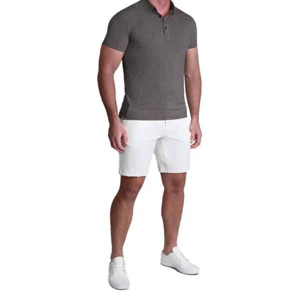 State and Liberty "The Horton" Brown with Abstract Oval | Short Sleeve Button Downs | Polos