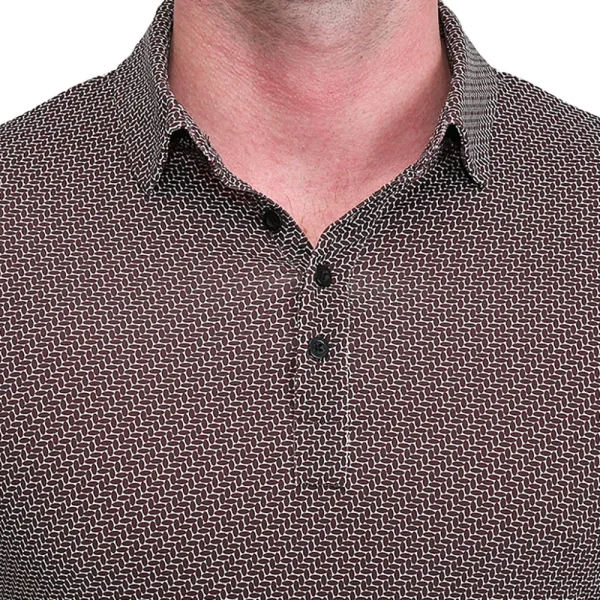 State and Liberty "The Horton" Brown with Abstract Oval | Short Sleeve Button Downs | Polos