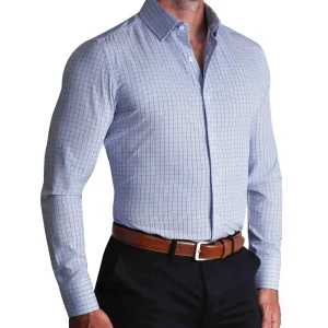 State and Liberty ''The Ivaan" Blue & Purple Double Grid | Dress Shirts