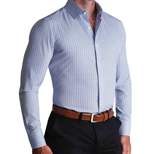 State and Liberty ''The Ivaan" Blue & Purple Double Grid | Dress Shirts
