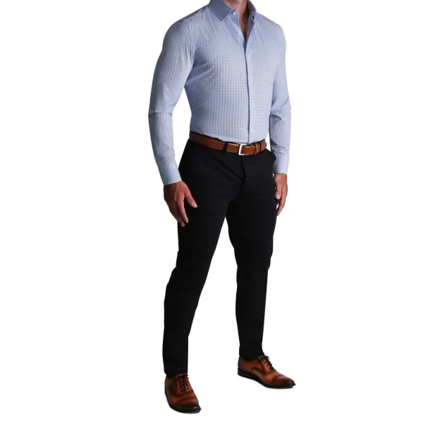 State and Liberty ''The Ivaan" Blue & Purple Double Grid | Dress Shirts