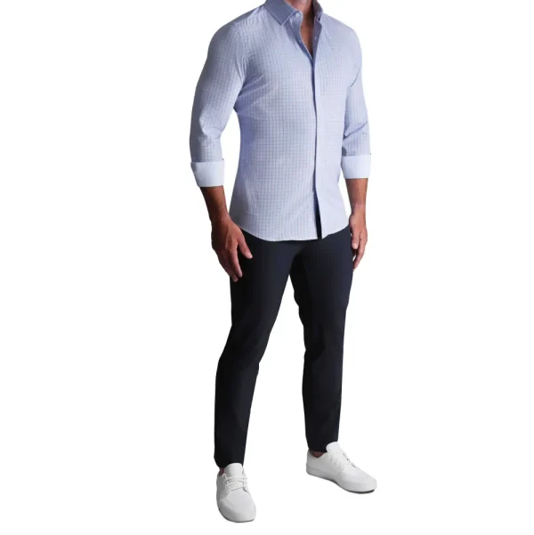 State and Liberty ''The Ivaan" Blue & Purple Double Grid | Dress Shirts
