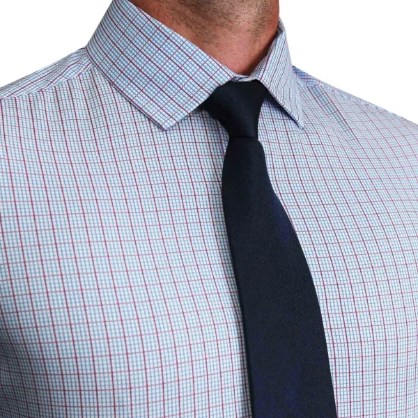 State and Liberty ''The Ivaan" Blue & Purple Double Grid | Dress Shirts