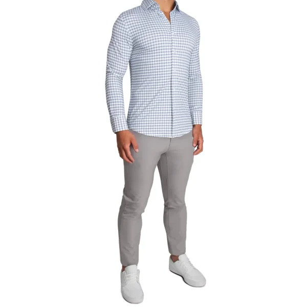 State and Liberty "The Jones" Sport Shirt - White & Grey Check | Casual Long Sleeves | Long Sleeve Button Downs