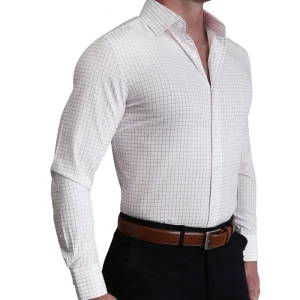 State and Liberty "The Julius" Maroon Windowpane | Dress Shirts