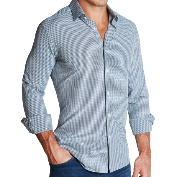 State and Liberty "The Justin" Navy, Grey and White Mini Check | Dress Shirts