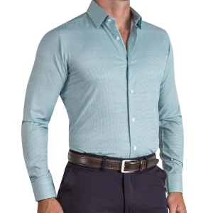 State and Liberty "The Kane" Green & White Houndstooth | Dress Shirts