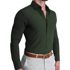 State and Liberty "The Kelce" Solid Dark Olive Green | Dress Shirts