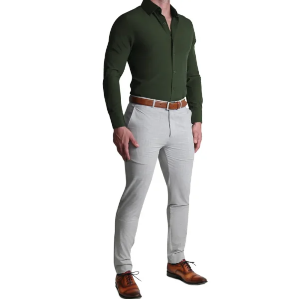 State and Liberty "The Kelce" Solid Dark Olive Green | Dress Shirts